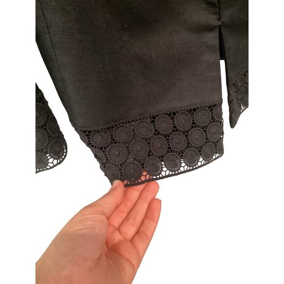 Talbots Womens Linen Blend Blazer Size 8 Black Preppy Classic Jacket Office Work - Picture 5 of 7